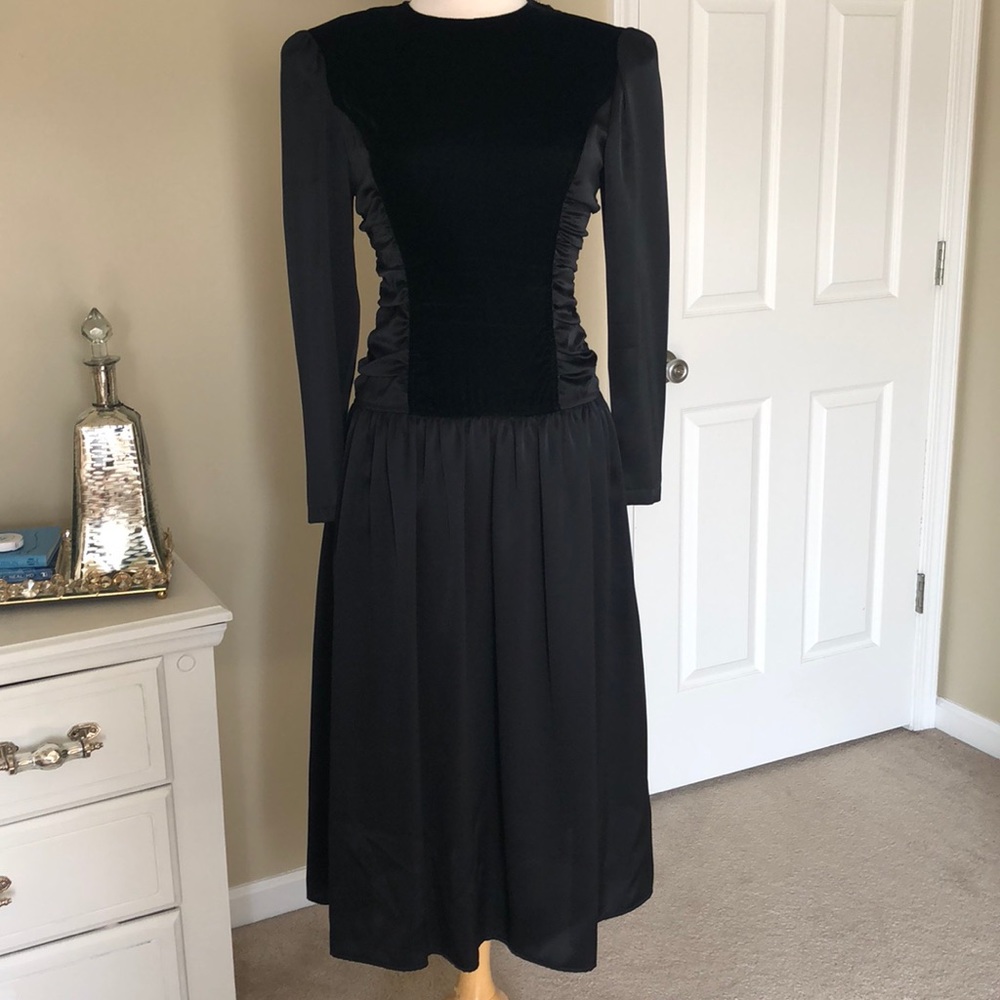 Black velvet vintage dress